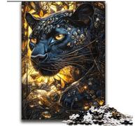 Adult Jigsaws 2000 Piece Golden Black Leopard Stress Reliever Difficult Challenge Every Piece Is Unique - Challenging Family Fun Game 70x100cm