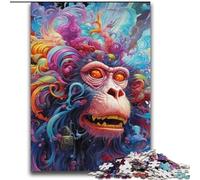 Adult Jigsaws 2000 Piece Psychedelic Monkey,Help The Brain Exercise Addictive Toys to Cultivate Patience Perfect Decoration 70x100cm