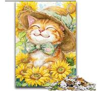 Adult Jigsaws 2000 Piece Sunflower Cat Stress Reliever Difficult Challenge Every Piece Is Unique - Challenging Family Fun Game 70x100cm
