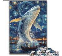 Adult Jigsaws 2000 Piece Whales in The Starry Sky Stress Reliever Difficult Challenge Every Piece Is Unique - Challenging Family Fun Game 70x100cm