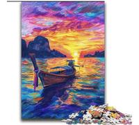 Adult Jigsaws 2000 Pieces Difficult Boat at Sea Oil Painting for Age 14 Years And over Beautiful Design GameBeautiful Design Game Great Gift 70x100cm
