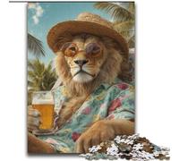 Adult Jigsaws 2000 Pieces Difficult Lion on Vacation for Age 14 Years And over Beautiful Design GameBeautiful Design Game Great Gift 70x100cm