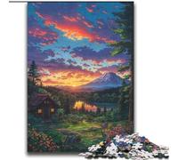 Adult Jigsaws 2000 Pieces Difficult Mountain Village at Sunset for Age 14 Years And over Beautiful Design GameBeautiful Design Game Great Gift 70x100cm