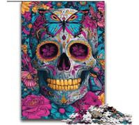 Adult Jigsaws 2000 Pieces Difficult Skull And Butterfly Educational Family Game Is Ideal As Gifts for The Whole Family for 14+ 70x100cm