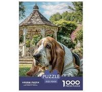 Adult Jigsaws Basset Hound Oil Painting 1000 Pieces - Kid-Safe Edge Educational Game (Ages 8+) | 70x50cm/1000pcs