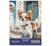 Adult Jigsaws Papillon Dog Illustration 1000 Pieces - Kid-Safe Edge Educational Game (Ages 8+) | 70x50cm/1000pcs