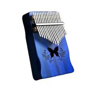 Adult Kalimba Portable Wooden Kalimba 17 Key Manually Tuned Instrument By Brown Cat And Blue Deer(Blue Butterfly)
