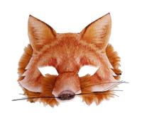 Adult Kids Mr Fox Therian Mask, Fox Mask Cosplay for Halloween Christmas Party Supplies, Fake Fur Animal Face Mask for Dance Party Festival Performance Easter (Fox)