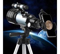 Adult Kids telescopes for Astronomy，70mm Refractor Telescope with Tripod & Finder Scope，Low Light NightHD，with Smartphone Adapter and Moon Filter vision