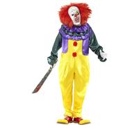 Adult Kill Joy Clown Costume Scary Mens Halloween Fancy Dress Outfit New Clowns