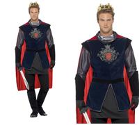 Adult King Arthur Costume Deluxe Medieval Knight Fancy Dress Historical Outfit N
