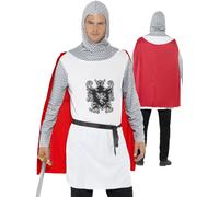Adult Knight Costume Mens Medieval Crusader Fancy Dress King Arthur New