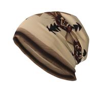 Adult Knitted Hat - Unisex Beanie Hat Winter Warm Hats Slouchy Skull Cap Headwea Print Native American Painting Black