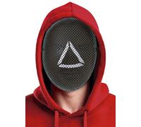 Adult Korean Game Show Style Fancy Dress Black Plastic Triangle Guard Face Mask