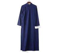 Adult Kungfu Costume Tai Chi Chinese Traditional Cheongsam Suit Mandarin Cotton Linen Martial Arts Uniforms Long Shirt Unisex - - Large