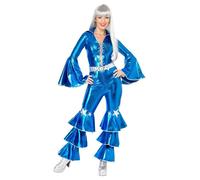 1970s Blue Dancing Queen Ladies Fancy Dress 70s Music Celebrity Adults Costume