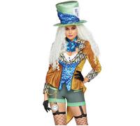 Adult Ladies Alice In Wonderland Womens Leg Avenue Classic Mad Hatter Costume