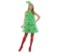Adult Ladies Christmas Tree Dress Fancy Party Costume