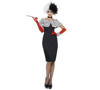 Womens Cruella Costume Adults Evil Madam Book Day Film Fancy Dress Outfit XL 20