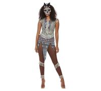 Adult Ladies Dark Spirit Native Warrior Fancy Dress Costume