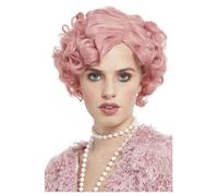 Adult Ladies Deluxe 1920's Vintage Style Pink Flapper Fancy Dress Costume & Wig