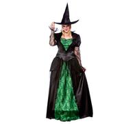 Adult Ladies Deluxe Emerald Witch Halloween Fancy Dress Costume (X-Large)