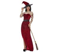 Adult Ladies Red Satanic Witch Halloween Fancy Dress Costume
