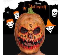 Adult Latex Pumpkin Head Mask Scary Halloween Horror Fancy Dress