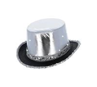 Adult Led Light Up Metallic Various Colours Top Hat Fancy Dress Accessory