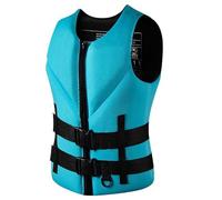Adult Life Jacket Adjustable PFD, Neoprene Buoyancy Aid Vest for Kayaking, Boating, Fishing, Water Sports(Blue,M)