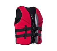 Adult Life Jacket for Swimming, Kayaking, Snorkeling, Boating, Neoprene EPE Buoyancy Vest with Adjustable Fit and Secure Zipper Closure(Red,XXXL)