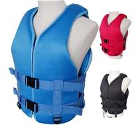 Adult Life Jacket with Crotch Straps, Adjustable Neoprene Swim Vest Buoyancy Aid, Boating Kayaking Fishing for Swimming Paddleboarding Rafting, Unisex Outdoor Gear(Blue a,S)