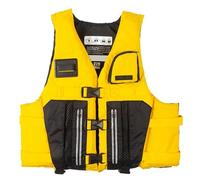 Adult Life Jacket with Zip Pocket and Adjustable Safety Strap, Safety Vest, Buoyancy Aid for Kayaking Boating Surfing(Yellow,S)