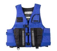 Adult Life Jacket with Zip Pocket and Adjustable Safety Strap, Safety Vest, Buoyancy Aid for Kayaking Boating Surfing(Blue,S)