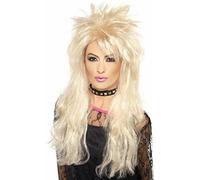 Adult Long Blonde Mullet Wig Punk Rock 80s Metal Fancy Dress Party