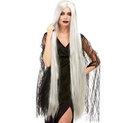 Adult Long Grey Witch Wig Ladies Halloween Ghost Fancy Dress Hair Accessory 120c