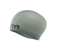 Adult Long Hair Silicone Swim Cap Grey one Size