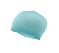 Adult Long Hair Silicone Swim Cap, Light Blue, one Size