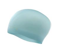Adult Long Hair Silicone Swim Cap, Light Blue, one Size