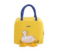 Adult Lunch Box - Yellow/Beige Cloth, Tote Bag Duck Pattern, Smooth Zipper Cooler | Great for Lunches Snacks Drinks, Students