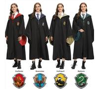 (Adult-M, Yellow-Hufflepuff) Harry Potter Costume Robe Cloak Cosplay Gryffindor Adult Kids Harry Potter Fans