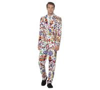 Adult Male 60s Groovy Hippie Suit Peace and Love Fancy Dress Party Costume