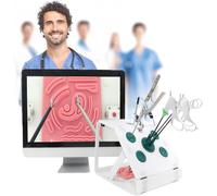 Adult Medical Training Kit Laparoscopic Simulator, Laparoscopic Endo Trainer Kit, Built-in HD Camera, with 6 Training Modules and 4 Surgical Instruments, for Teaching and Training