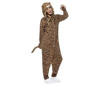 Adult Men Womens Tiger All in One Hooded Animal Party Fancy Dress Costume