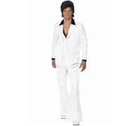 Adult Mens 1970s White Suit Disco Costume