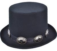 Adult Men's 1980's Top Fancy Dress Party Slash Rocker Style Hat with Buckles Black