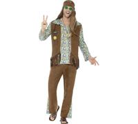 Adult Mens 60s 70s Hippie Hippy Man Groovy Woodstock Fancy Dress Costume Outfit
