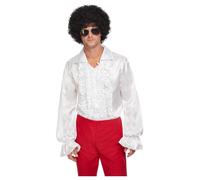 Adult Mens 60s Ruffled Shirt 70s Disco Pirate Fancy Dress Party Costume