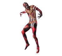 Adult Mens Acrosplat Costume Circus Scary Acrobat Halloween Fancy Dress Outfit