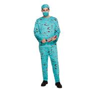 Adult Mens Bloody Zombie Doctor Surgeon Halloween Fancy Dress Costume Outfit